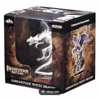 Pathfinder Battles: Gargantuan White Dragon (Primed and ready to paint)