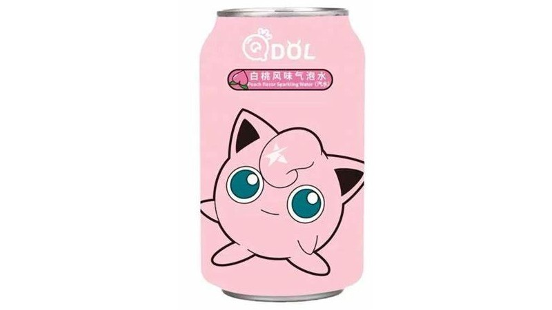 Qdol Pokémon Jigglypuff Peach Flavor Sparkling Water 330ml