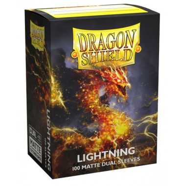 "Dragon Shiled" Lightning matte Dual Sleeves 63x88mm (100 pz.)