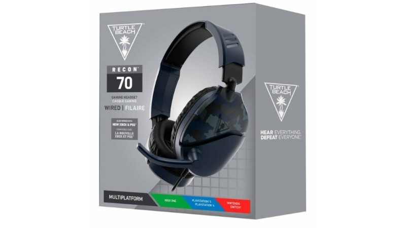 Turtlebeach Gaming Headset Recon70 Wired Blue Camo(PS4/PS5/Xbox/Nintendo Switch)