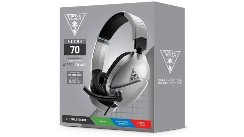 Turtlebeach Gaming Headset Recon70 Wired Silver(PS4/PS5/Xbox/Nintendo Switch) per Xbox per PS4