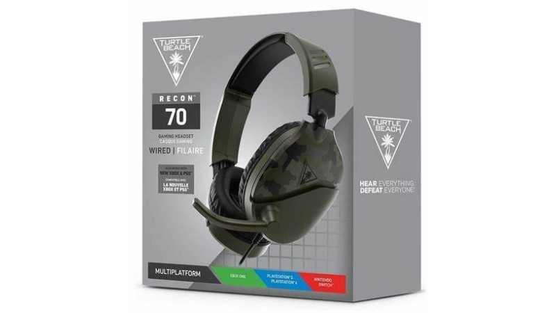 Turtlebeach Gaming Headset Recon70 Wired Green Camo(PS4/PS5/Xbox/Nintendo Switch/ PC) per Xbox per PS4