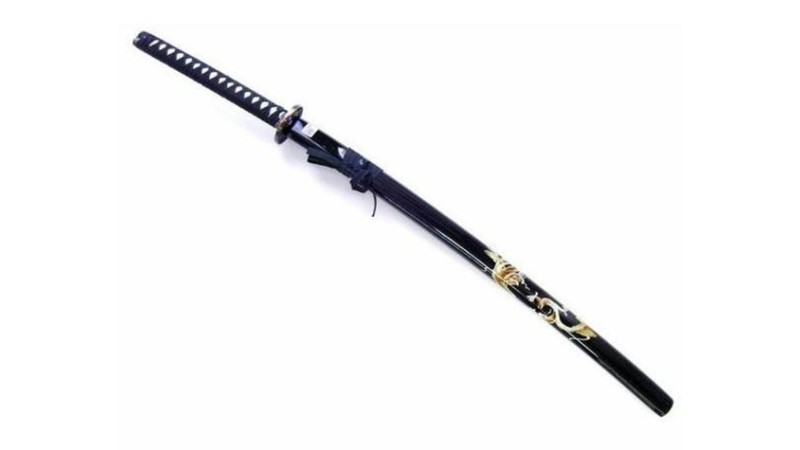 Katana Non Affilata Drago di Lijiang Nera (110cm)