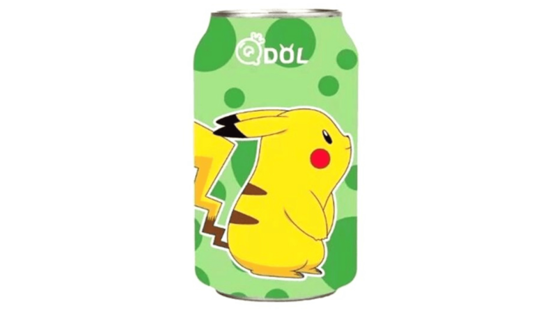 Qdol Pokémon: Pikachu Lime Flavour Sparkling Water (330ml)