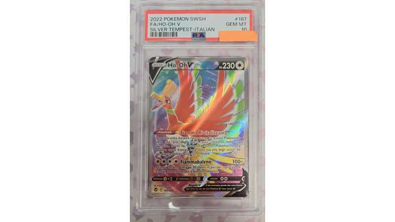 2022 Pokémon SWSH: 187 FA/HO-OH V (Silver Tempest-Italian) PSA GEM MT 10 (Ed. Ita)