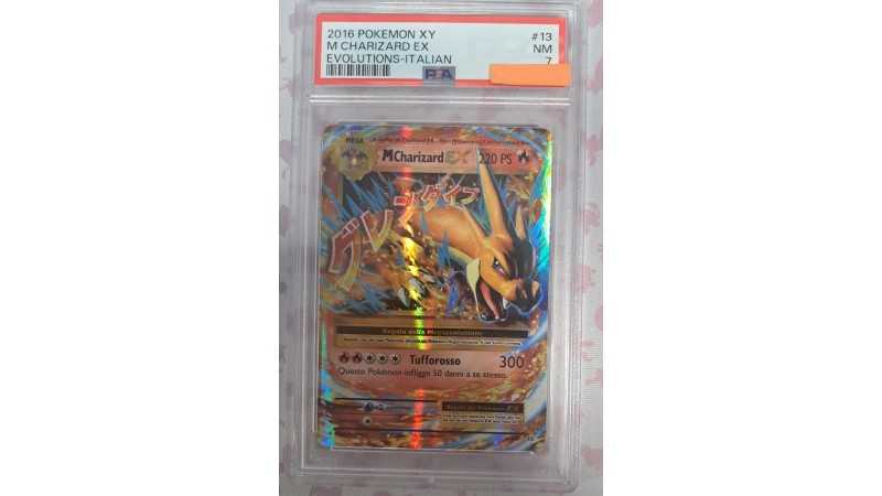 2016 Pokémon XY: 13 M Charizard EX (Evolutions-Italian) PSA NM 7 (Ed. Ita)