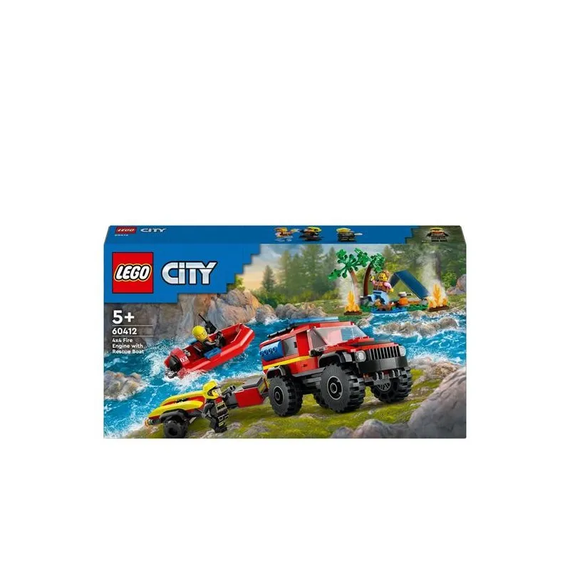 Lego City 60412: 4x4 Fire Engine with Rescue Boat (5+)