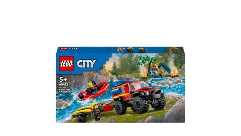 Lego City 60412: 4x4 Fire Engine with Rescue Boat (5+)