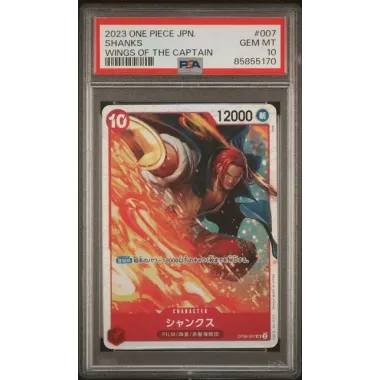 2023 One Piece JPN.: OP06-007 Shanks (Wings of the Captain) PSA GEM MT10