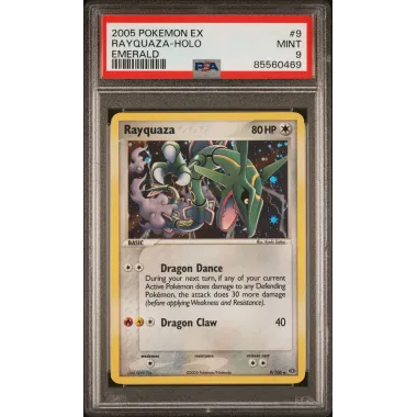 2005 Pokémon EX: 9/106 Rayquaza-HOLO (Emerald) PSA MINT 9