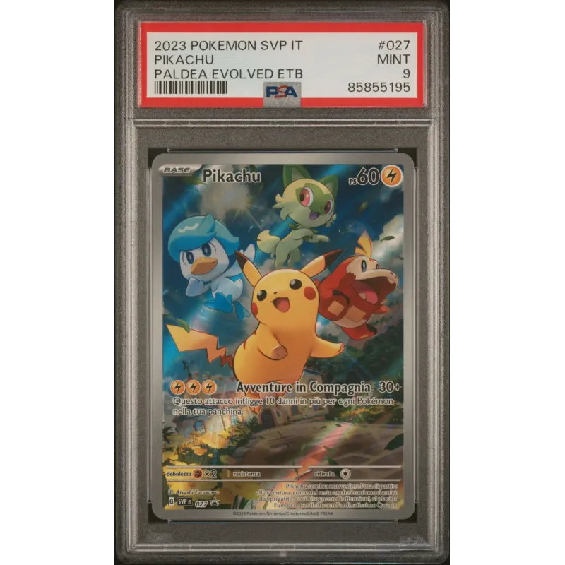 2023 Pokémon SVP IT: SVP-027 Pikachu (Paldea Evolved ETB) PSA MINT 9