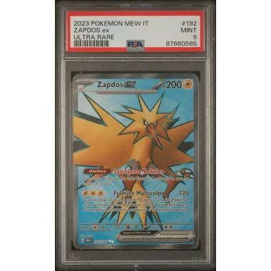 2023 Pokémon MEW IT: 192 Zapdos-EX (Ultra Rare) PSA MINT 9