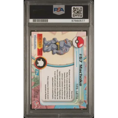 1999 Topps Pokémon T.V.: 67 Machoke (Foil-Italian) PSA NM 7