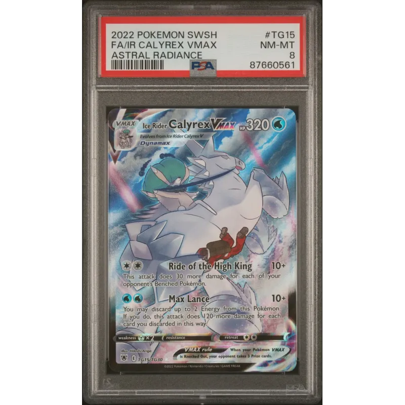 2022 Pokémon SWSH: TG15 FA/IR Calyrex VMAX (Astral Radiance) PSA NM-MT8