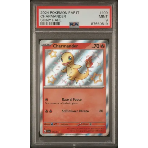 2024 Pokémon PAF IT: 109 Charmander (Shiny Rare) PSA MINT9