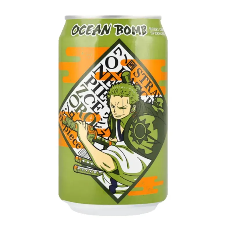 Ocean Bomb Zoro Limited Edition, bevanda frizzante al gusto di limone e miele da 330ml