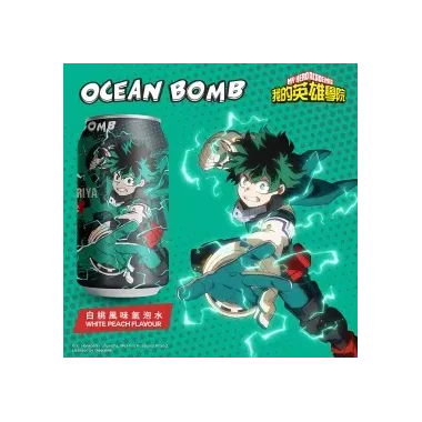 Ocean Bomb My Hero Academia Midoriya bevanda analcolica frizzante gusto Pesca – 330ML