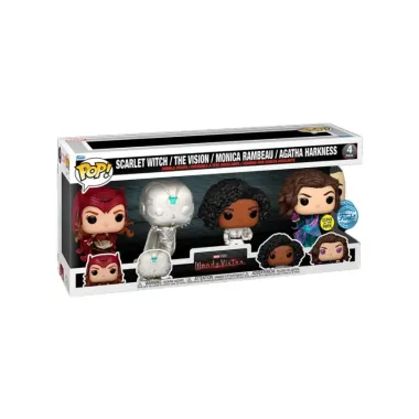 Funko Pop! Wandavision: Scarlet Witch/Vision/Monica Rambeau/Agatha Harkness (4 Pack)(Special Edition/Glows in the Dark)