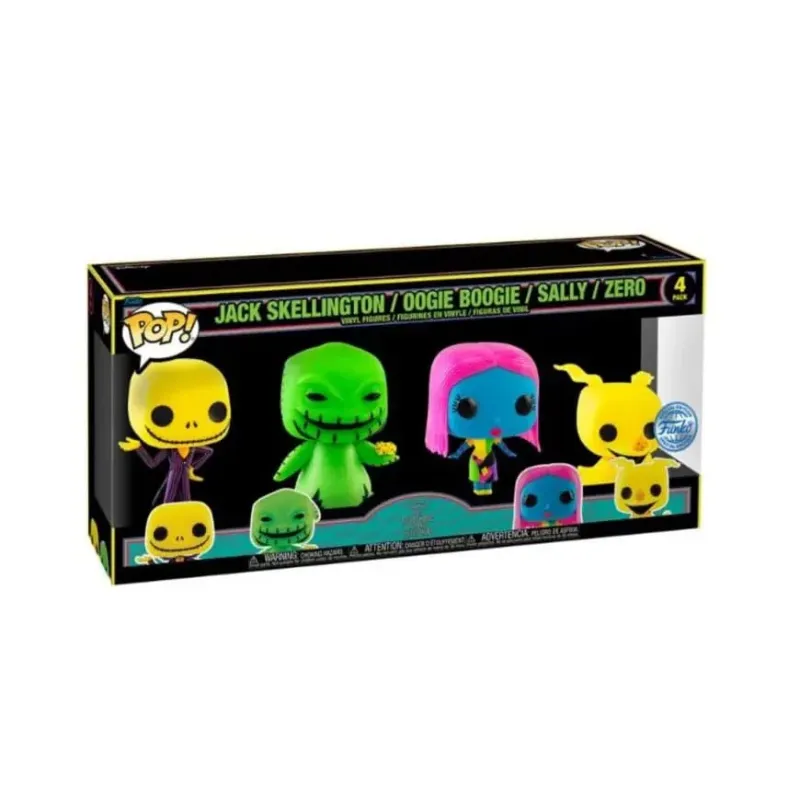 Funko Pop! The Nightmare Before Christmas: Jack/Sally/Oogie Boogie/Zero (4 Pack/Special Edition) Blacklight