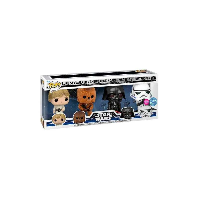 Funko Pop! Star Wars: Luke Skywalker/ Chewbacca/Darth Vader/ Stormtrooper (4 Pack)(Special Edition/Flocked)