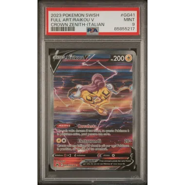 2023 Pokémon SWSH: GG41 Full Art/Raikou V (Crown Zenith-Italian) PSA MINT 9