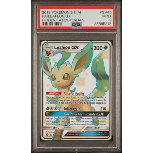 2019 Pokémon Sun & Moon: SV46 FA/Leafeon GX (Hidden Fates-Italian) PSA MINT 9