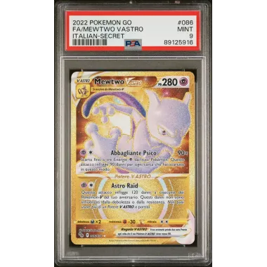 2022 Pokémon GO: 086FA/Mewtwo V Astro (Italian-Secret) PSA MINT 9