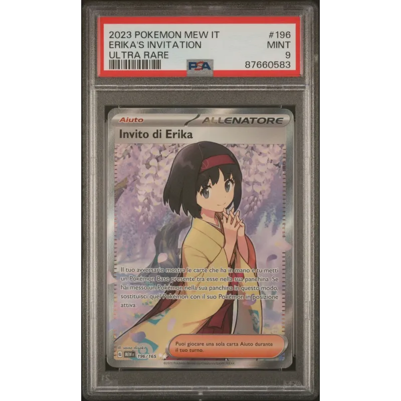 2023 Pokémon MEW IT: 196 Erika's Invitation (Ultra Rare) PSA MINT 9