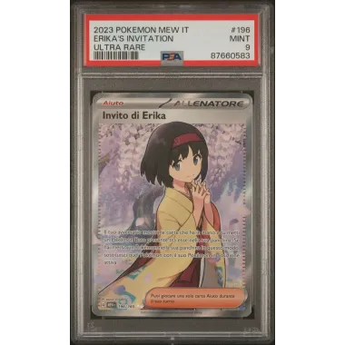 2023 Pokémon MEW IT: 196 Erika's Invitation (Ultra Rare) PSA MINT 9