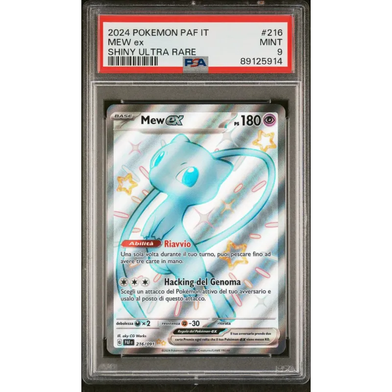 2024 Pokémon PAF IT: 216 Mew-EX (Shiny Ultra Rare) PSA MINT 9