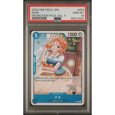 2023 One Piece JPN.: P-053 Nami (Promotion Pack Vol.4) PSA GEM MT10