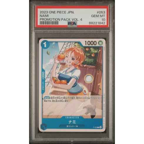 2023 One Piece JPN.: P-053 Nami (Promotion Pack Vol.4) PSA GEM MT10