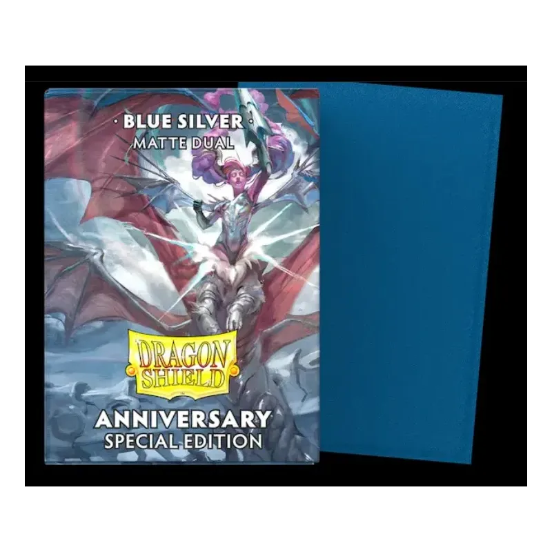 Dragon Shield: 100 Blue Silver Matte Dual Sleeves (Anniversary Special)