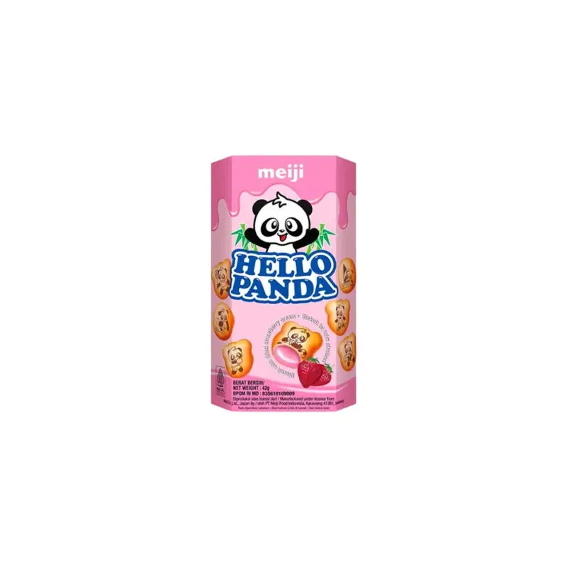 Meiji Hello Panda Strawberry Flavored Cookies (42gr)