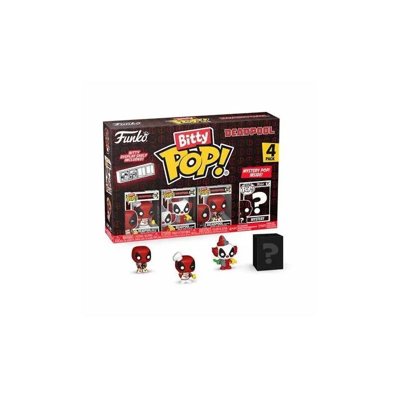 Funko Bitty Pop! Deadpool 4Pack: Deadpool Backyard Griller- Deadpool Clown- Deadpool Bedtime