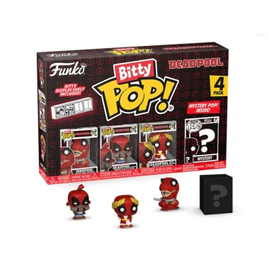 Funko Bitty Pop! Deadpool 4Pack: Dinopool- Deadpool Barista- Deadpool Roman Senator