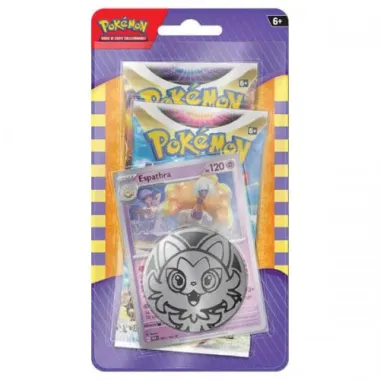 Pokemon ESPATHRA Blister con 2 buste con moneta ITA