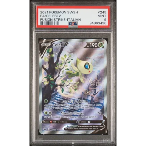 2021 Pokémon SWSH: 245 FA/Celebi V (Fusion Strike-Italian) PSA MINT 9