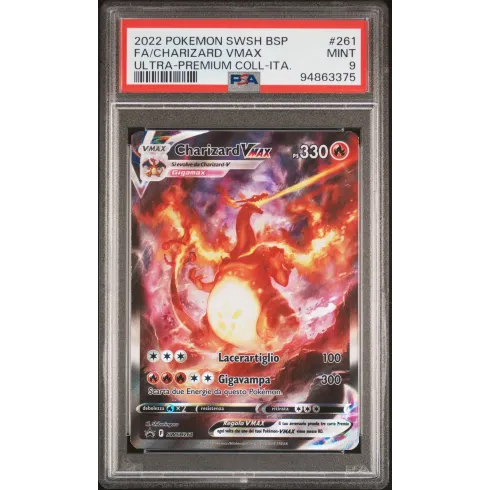 2022 Pokémon SWSH BSP: 261 FA/ Charizard VMAX (ULTRA PREMIUM COLL-ITA) PSA MINT 9