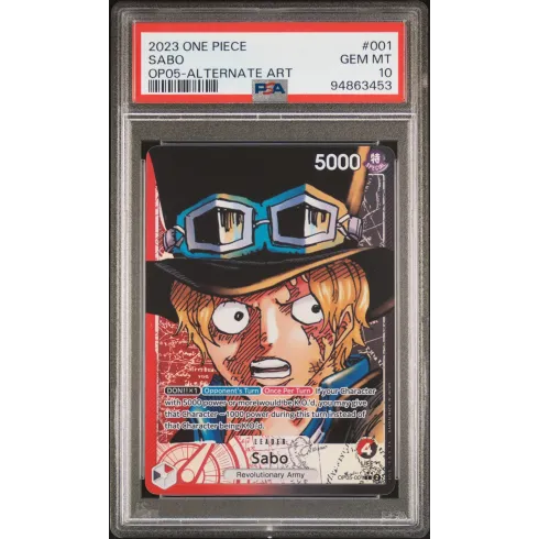 2023 One Piece: OP05-001 Sabo (OP05-Alternate Art) PSA GEM MT10