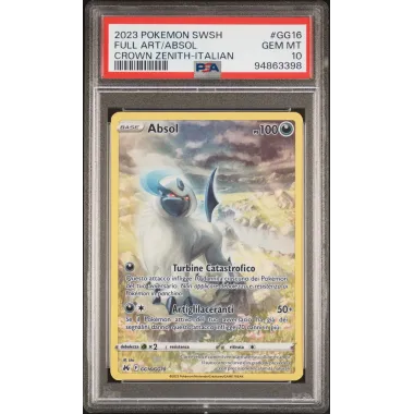 2023 Pokémon SWSH: GG16 Full Art/Absol (Crown Zenith-Italian) PSA GEM MT10