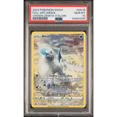 2023 Pokémon SWSH: GG16 Full Art/Absol (Crown Zenith-Italian) PSA GEM MT10