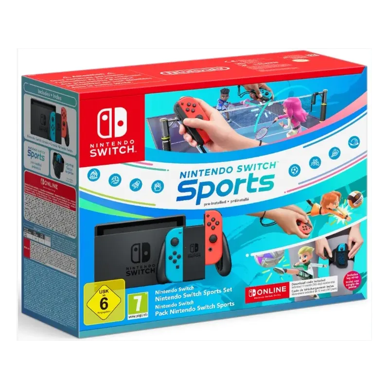 Nintendo Switch + Nintendo Switch Sports Pre Installed + Abbonamento Nintendo 12 Mesi