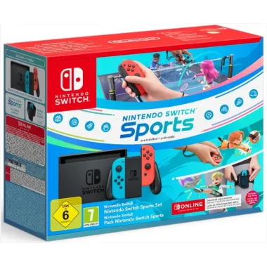 Nintendo Switch + Nintendo Switch Sports Pre Installed + Abbonamento Nintendo 12 Mesi