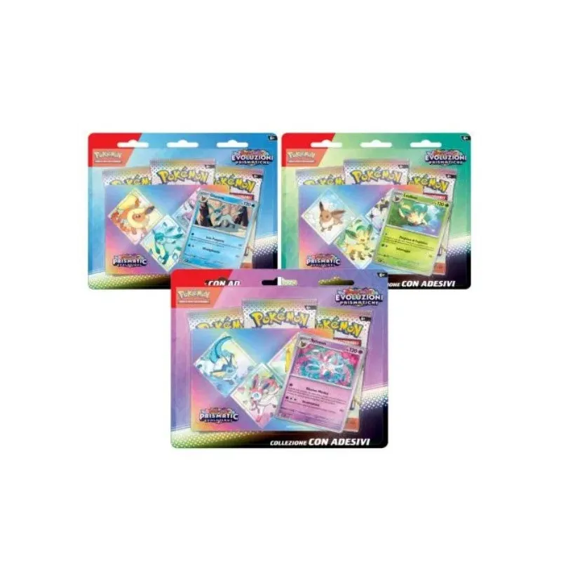 PREORDER BUNDLE Pokémon Scarlatto e Violetto: Evoluzioni Prismatiche 3x Collezioni con Adesivo (Ed. Ita)