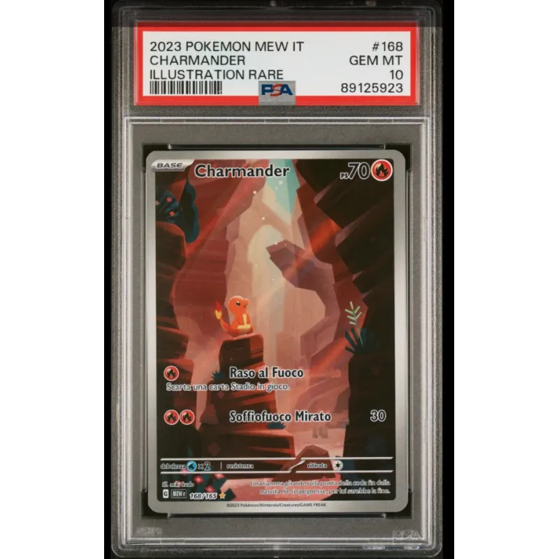 2023 Pokémon MEW IT: 168 Charmander (ILLUSTRAZION RARE) PSA GEM MT10