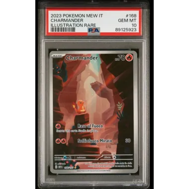 2023 Pokémon MEW IT: 168 Charmander (ILLUSTRAZION RARE) PSA GEM MT10