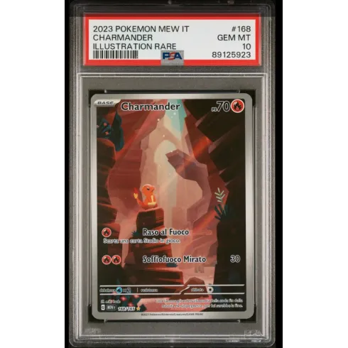 2023 Pokémon MEW IT: 168 Charmander (ILLUSTRAZION RARE) PSA GEM MT10