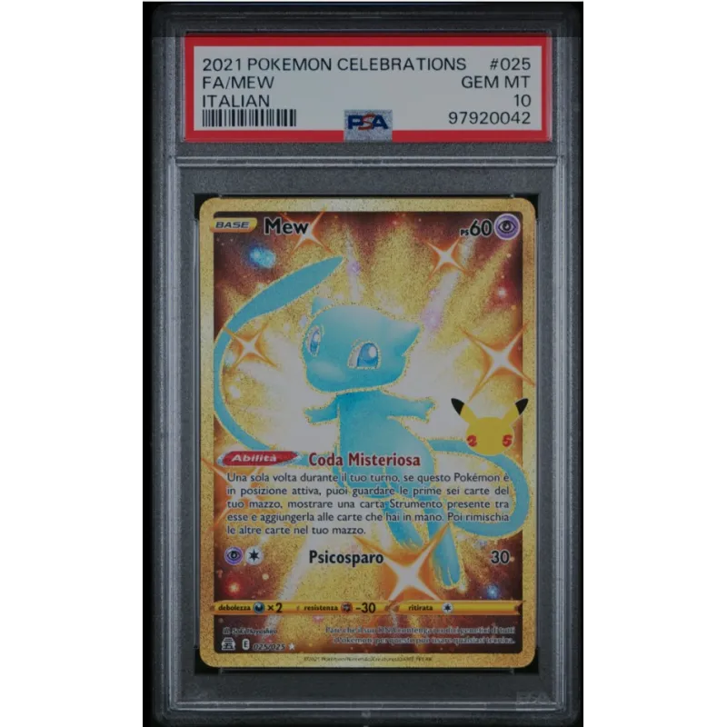 2021 Pokémon Celebrations: 025 FA/MEW (ITALIAN) PSA GEM MT10