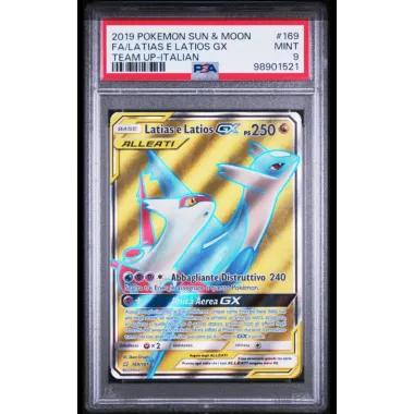 2019 Pokémon Sun & Moon: 169 FA/Latias e Latios GX (TEAM UP-ITALIAN) PSA MINT 9